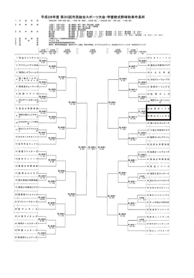 平成28年度 第30回市民総合スポーツ大会･学童軟式野球秋季市長杯